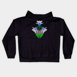 Art Nouveau Wild Heart Blue Lilly Kids Hoodie